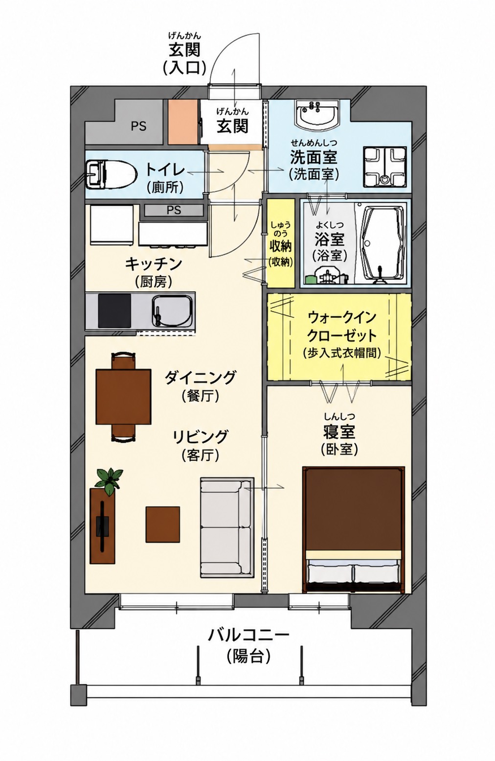 40㎡・1LDK 間取り図